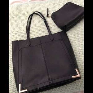 Steve Madden Black Purse and Matching Make-up Bag
